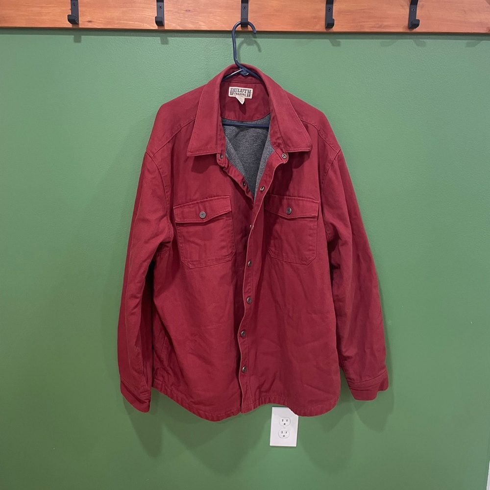 Duluth Trading Co Brick Red Fire Hose Trucker Jacket